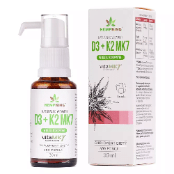 Witamina D3 + K2 MK7 HempKing - Moc witamin w bio oleju konopnym - 30 ml