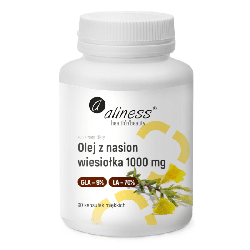 Olej z nasion wiesiołka 9% 1000 mg Aliness - Tłoczony na zimno - 90 kapsułek miękkich