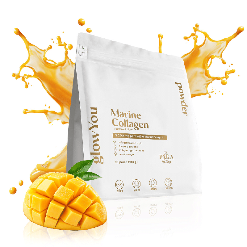 Kolagen morski glowYou Paka Natury - 5 000 mg - Mango, Arbuz i Cytryna - 30 porcji do picia