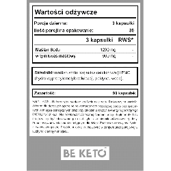 Maślan Sodu BeKeto - Sodium Butyrate - Wsparcie układu pokarmowego - 90 kapsułek