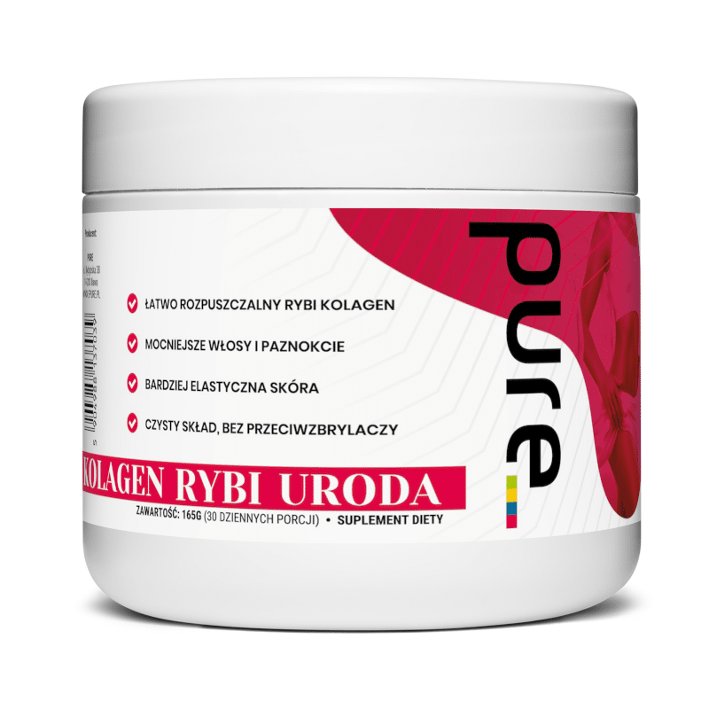 Kolagen rybi Uroda Pure z Biotyną - Na skórę, włosy i paznokcie - 30 porcji (165 g)