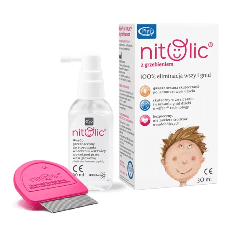 Pipi Nitolic - Spray z grzebieniem przeznaczony do leczenia wszawicy - 3O ml