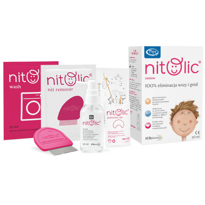 Zestaw do leczenia wszawicy Pipi Nitolic - Usuń wszy i gnidy za jednym razem - 50 ml i 100 ml