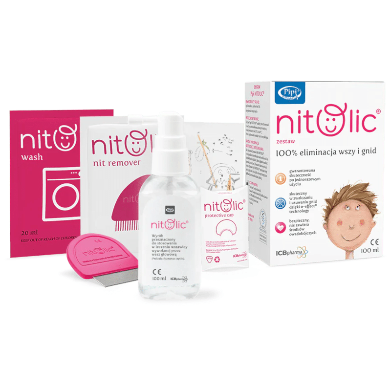 Zestaw do leczenia wszawicy Pipi Nitolic - Usuń wszy i gnidy za jednym razem - 50 ml i 100 ml