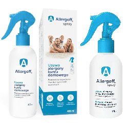Allergoff Spray - Skutecznie chroni przed alergenami kurzu domowego - 400 ml i 100 ml