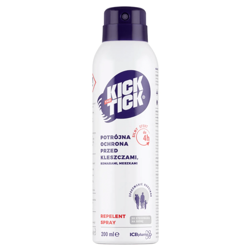 Kick the tick max - Repelent plus wsparcie w walce z kleszczami, komarami i meszkami - 200 ml