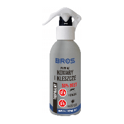 Bros Płyn na kleszcze i komary 50% DEET - Działa aż do 12 h na komary i 9 h na kleszcze - 130ml