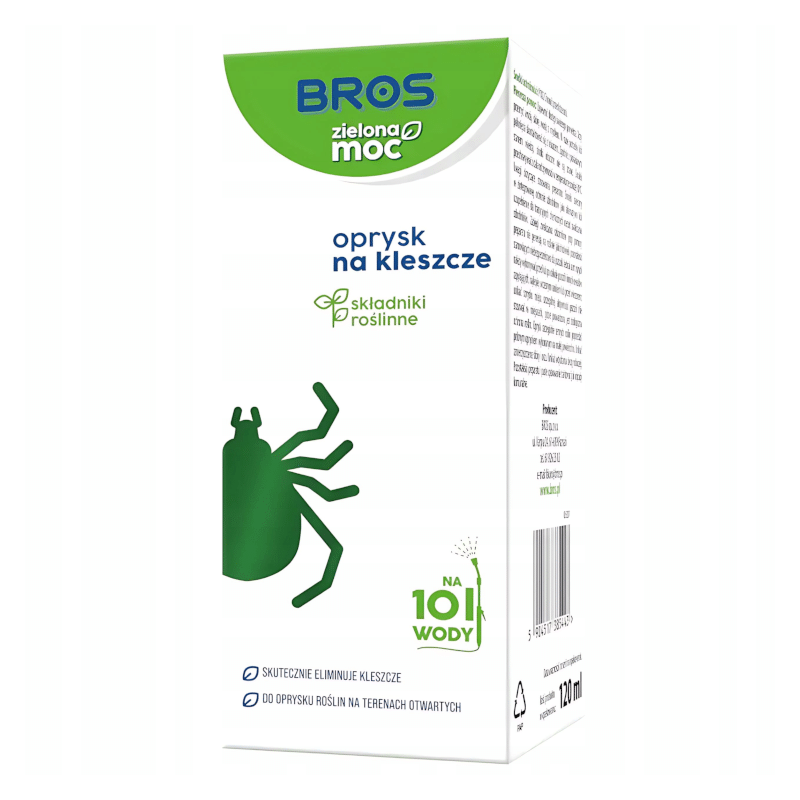 Bros Zielona Moc Oprysk - Skutecznie eliminuje kleszcze - 120 ml
