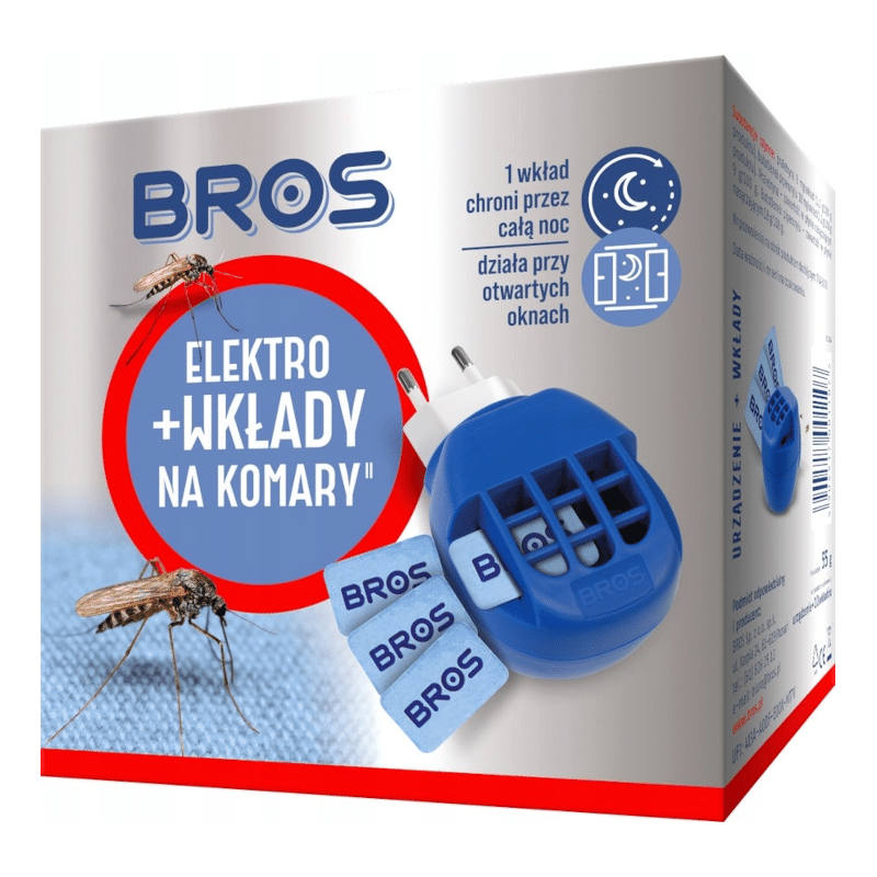 Bros Elektro + wkłady na komary - Skuteczna ochrona na bazie natury -1 sztuka
