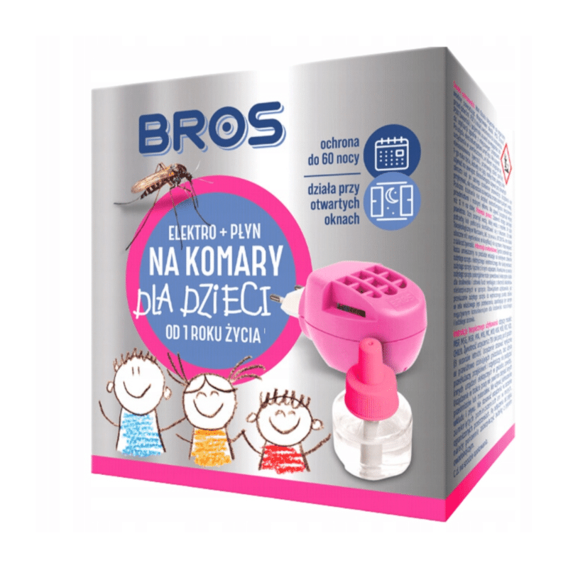 Bros dla dzieci Elektro + płyn na komary - Delikatna ochrona przed komarami już od 1. roku życia - 1 sztuka