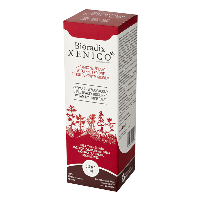 Bioradix Xenico Pharma - Żelazo w płynie z BIO miodem - 500 ml