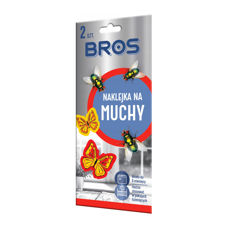 Bros Naklejka na muchy - Dyskretna ochrona przed muchami - 2 sztuki