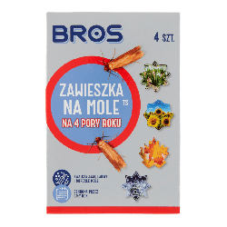 Bros Zawieszka na mole 4 pory roku - Do zwalczania moli odzieżowych - 4 sztuki