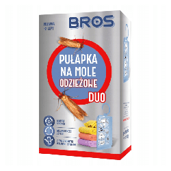 Bros Pułapka na mole odzieżowe DUO - Podwójna skuteczność w walce z molami w szafie - 1 sztuka