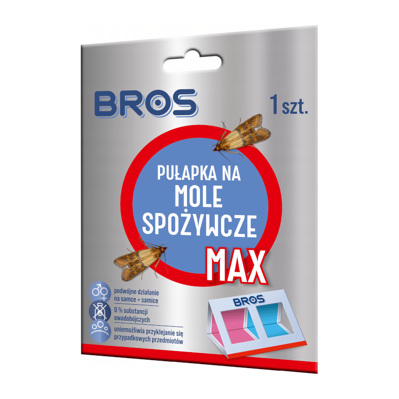 Bros Pułapka na mole spożywcze MAX - Skuteczna broń przeciwko molom w kuchni - 1 sztuka