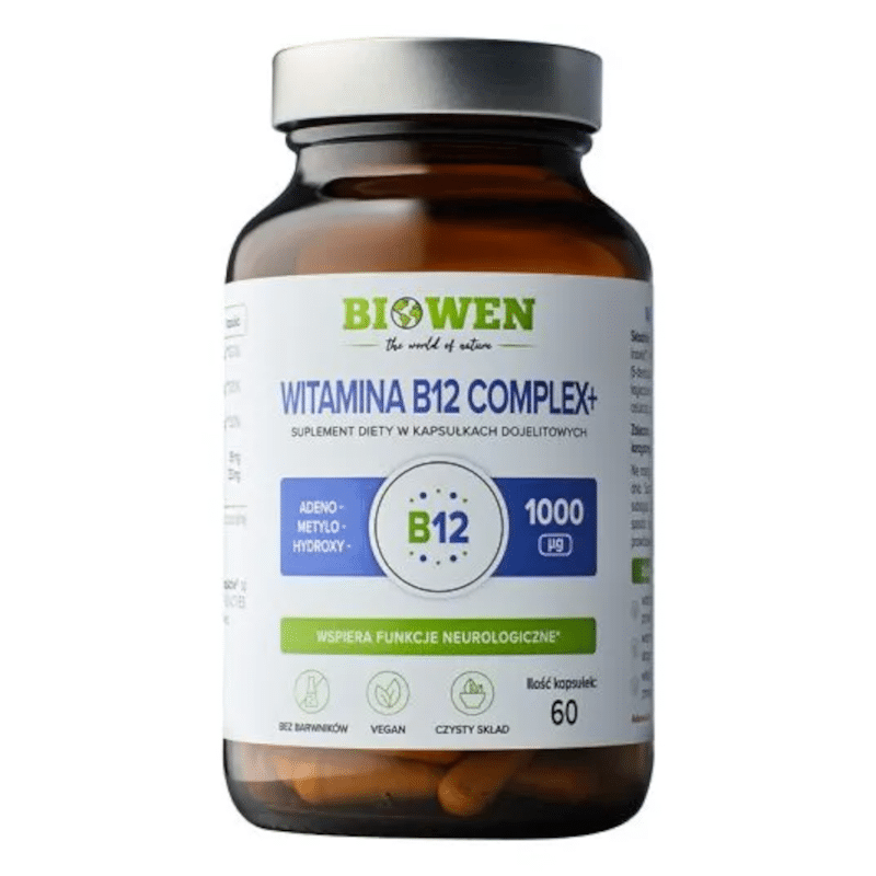 Witamina B12 Complex + Biowen - Wspiera funkcjonowanie układu nerwowego i odpornościowego - 60 kapsułek