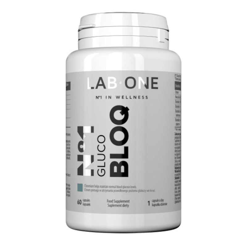 Gluco BLOQ Lab One - Pomaga w utrzymaniu prawidłowego poziomu glukozy we krwi - 60 kapsułek