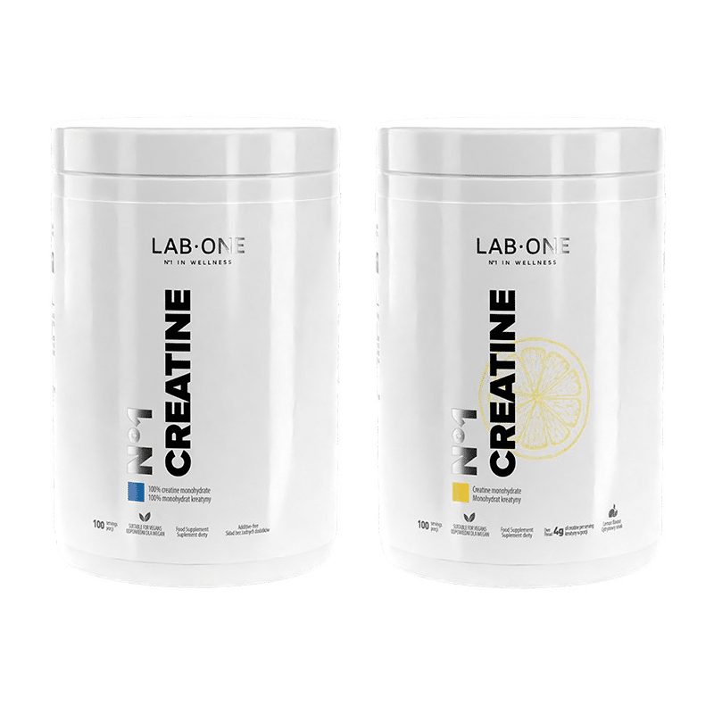 Creatine Lab One - Monohydrat kreatyny w proszku - 500g o smaku neutralnym i cytrynowym