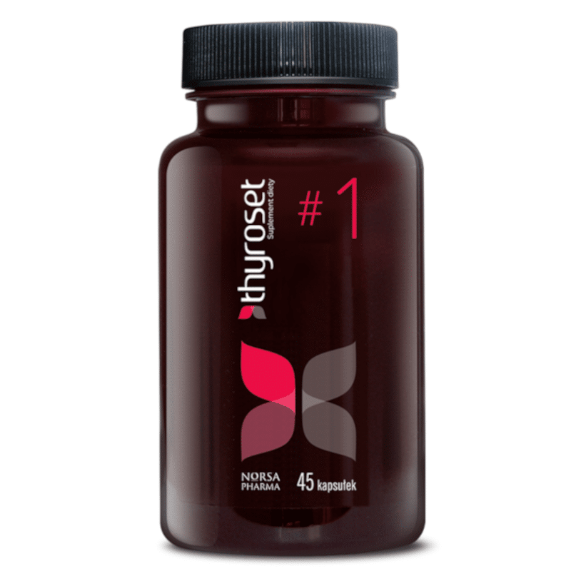 Thyroset suplement diety Norsa Pharma- Trzystopniowa formuła dla wsparcia tarczycy i odporności - 3x45 kapsułek