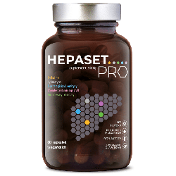 Hepaset PRO Norsa Pharma - Prawidłowe funkcjonowanie wątroby, kompleks 14 składników aktywnych - 60 kapsułek