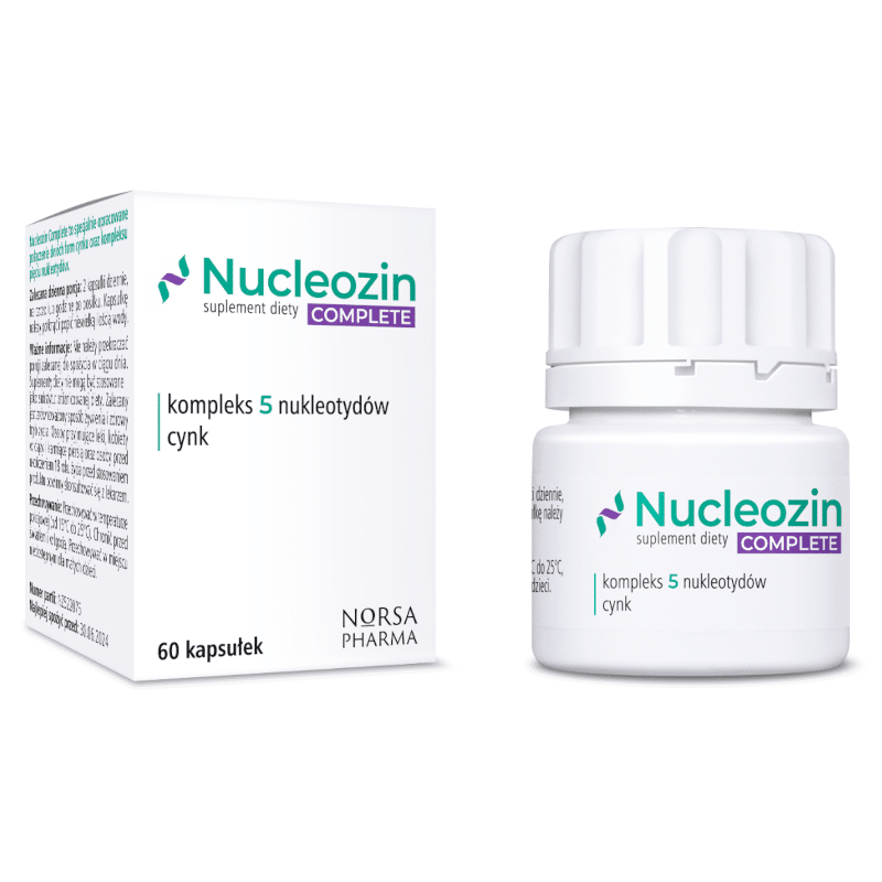 Nucleozin COMPLETE Norsa Pharma - kompleks 5 nukleotydów oraz cynk -  60 kapsułek