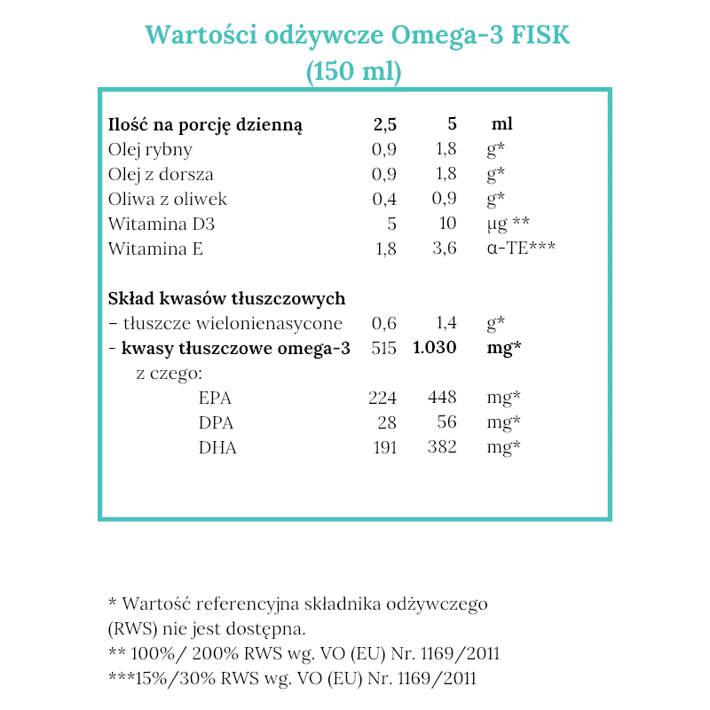 Norsan Omega 3 FISK - Z naturalnym olejem rybnym oraz Witaminą E i D dla dzieci - 150 ml o smaku pomarańczowym