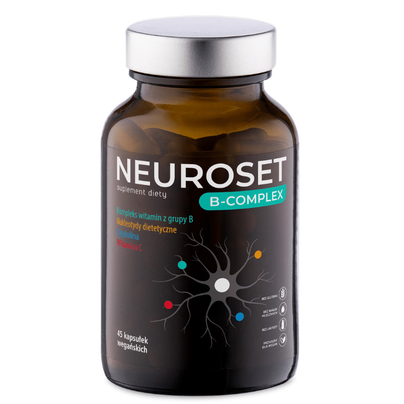 Neuroset B-Complex Norsa Pharma - Witaminy z grupy B, cytykolina, nukleotydy dietetyczne, witamina C - 45 kaps.