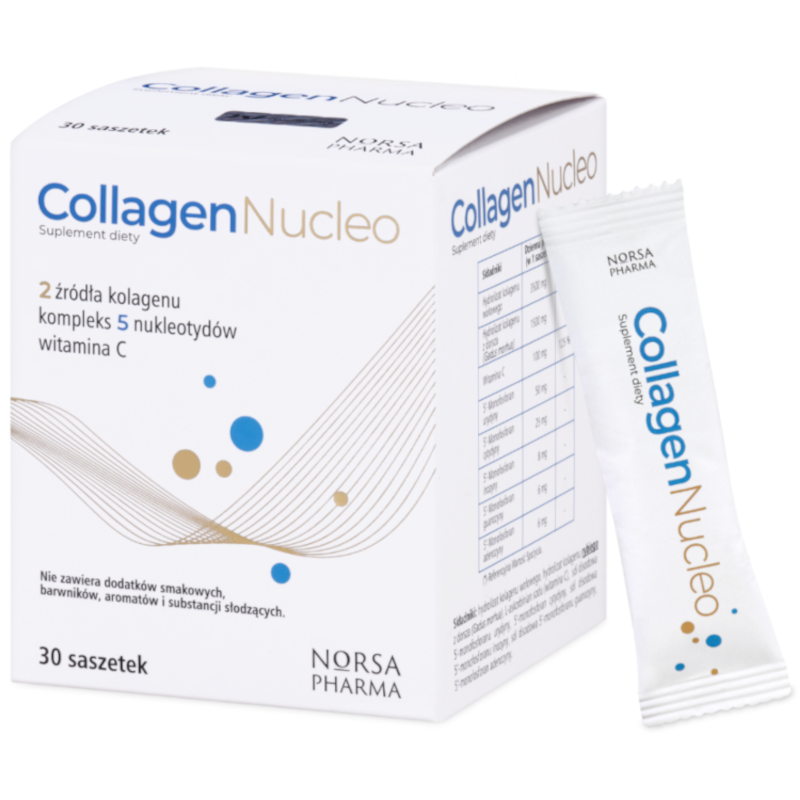 Collagen Nucleo Norsa Pharma -  Kolagen klasyczna formuła wsparcia dla skóry, stawów i organizmu - 30 saszetek