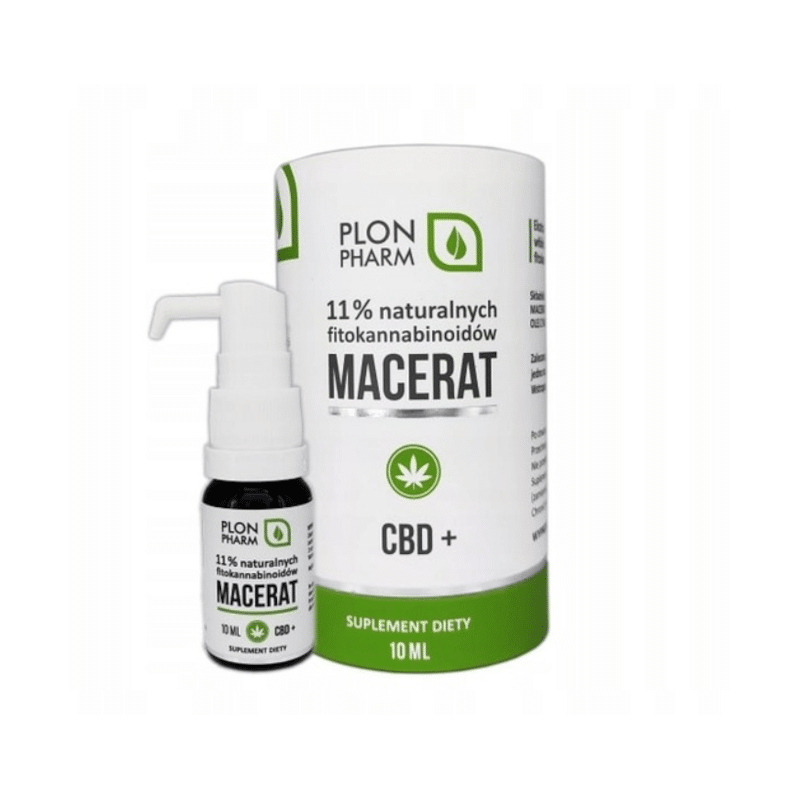 Olejek CBD+ Macerat 11% Plon Pharm – Wsparcie w codziennym balansie fizycznym – 10 ml