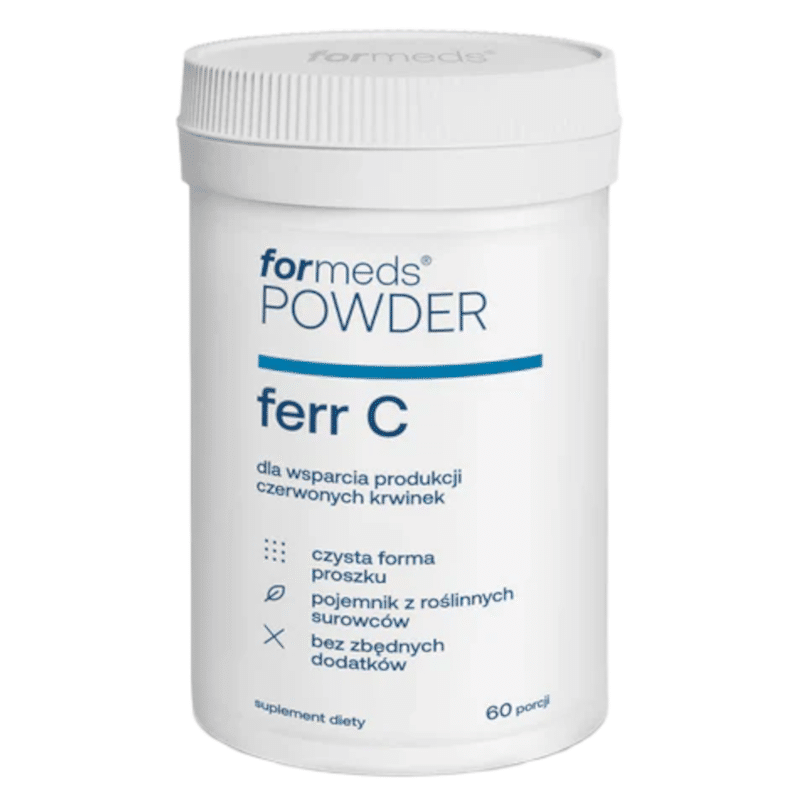 Powder Ferr C Formeds - Połączenie żelaza z witaminą C dla wsparcia odporności i produkcji czerwonych krwinek - 60 porcji