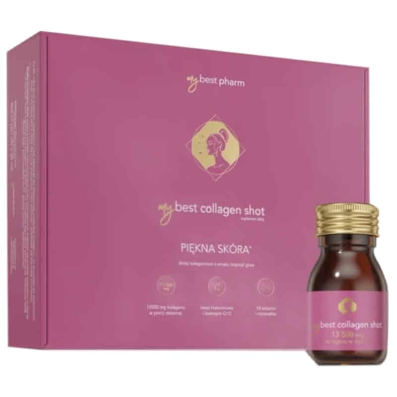 MyBestCollagen Shot MyBestPharm smak tropical glow - 13500 mg kolagenu - 30 buteleczek