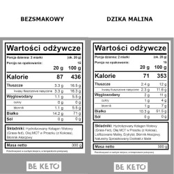 Kolagen z olejem MCT BeKeto w proszku 300 g - Różne smaki