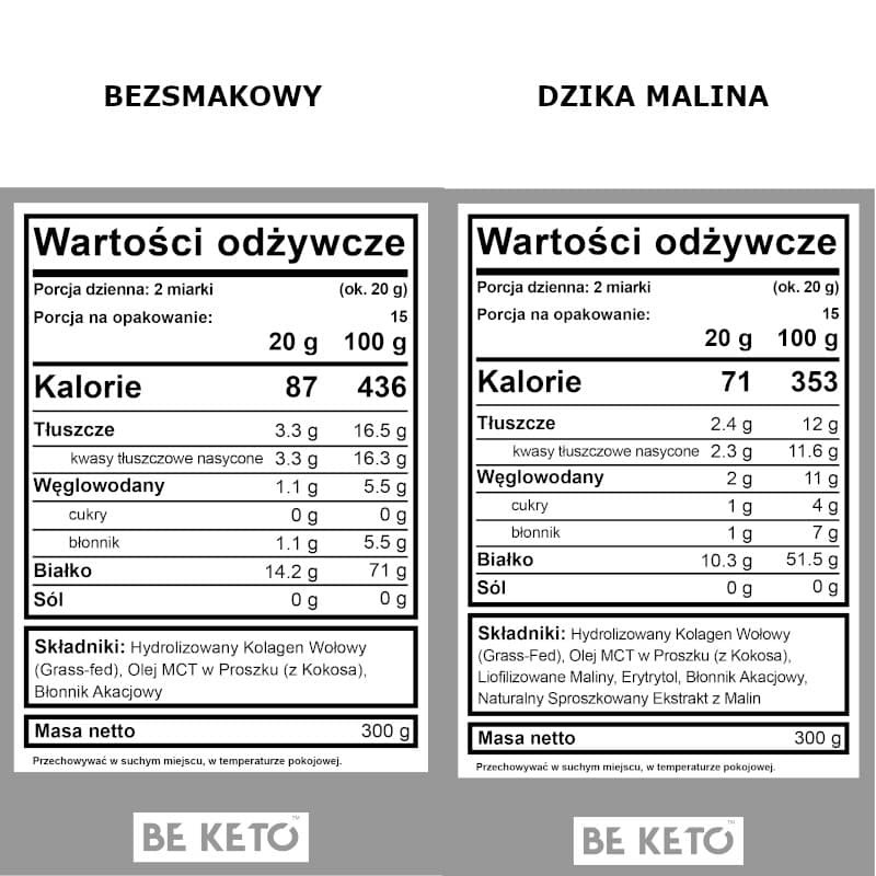 Kolagen z olejem MCT BeKeto w proszku 300 g - Różne smaki