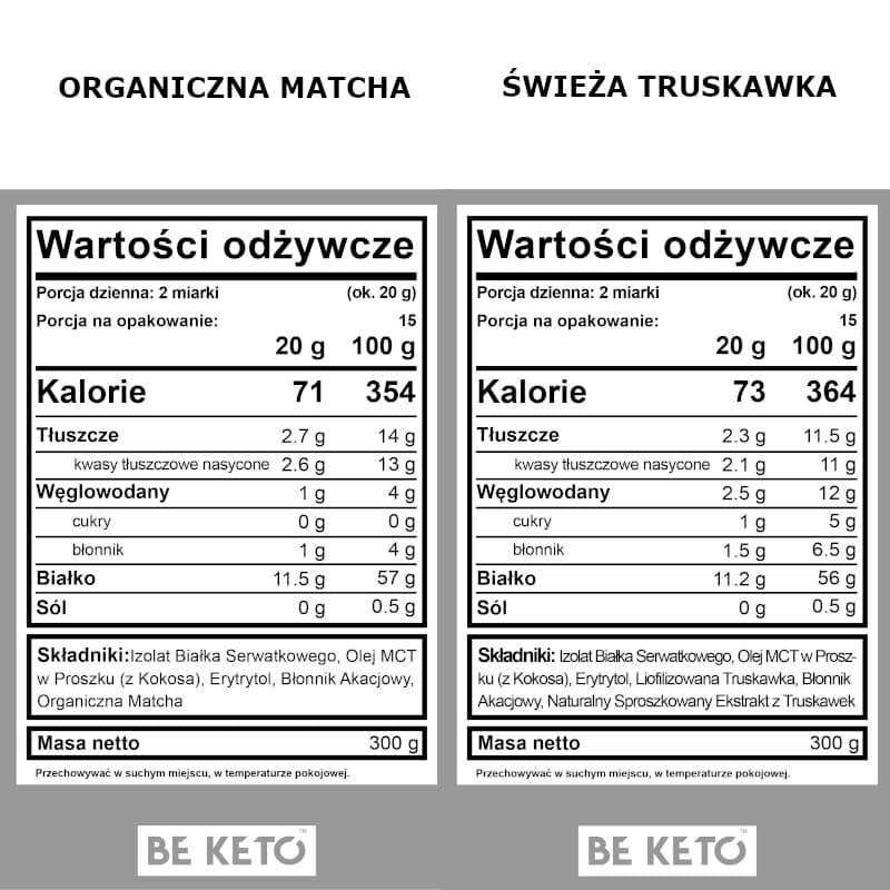 Keto Izolat Białka z olejem MCT BeKeto 300 g - Różne smaki
