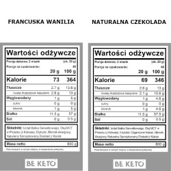 Keto Izolat Białka z olejem MCT BeKeto 800 g - 3 pyszne smaki