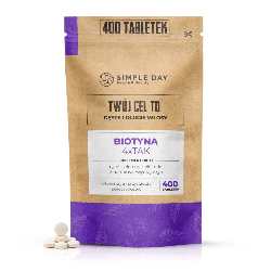 Twój Cel To Biotyna 2500µg 4xTak - Wspomaga i przyspiesza porost włosów - 400 tabletek