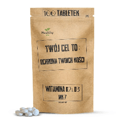 Twój Cel To Witamina K2 50µg i D3 50µg Mk7 -Kompleksowe wsparcie zdrowia kości i zębów - 100 tabletek