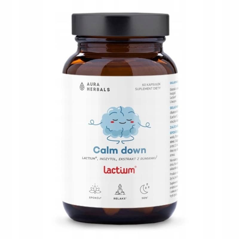 Aura Herbals Calm Down Lactium - Naturalne wsparcie w stresie i napięciu - 60 kapsułek