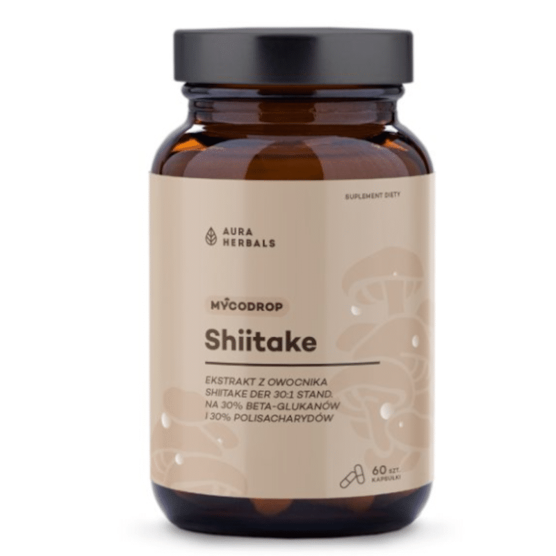 Aura Herbals Mycodrop Shiitake - wsparcie odporności i zdrowia organizmu - 60 kapsułek