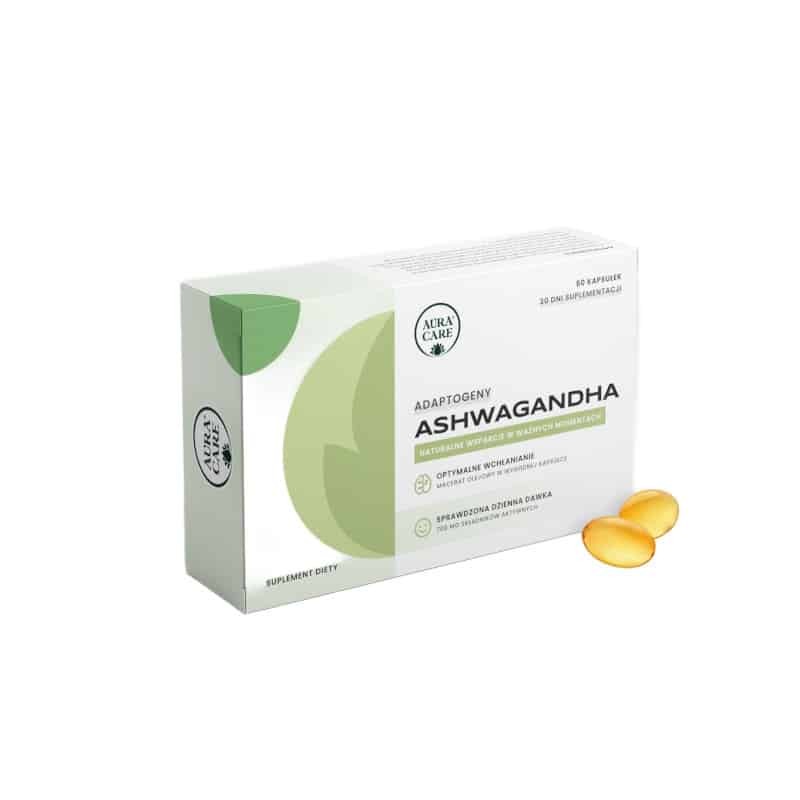Aura Care Ashwagandha - naturalne wsparcie stresu, snu i równowagi organizmu - 60 kapsułek