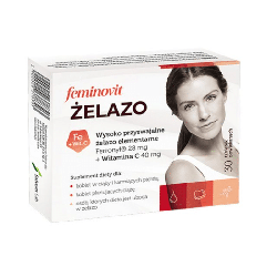 Feminovit Żelazo 28 mg Salvum Lab - Kompleksowe wsparcie organizmu w żelazo - 30 kapsułek