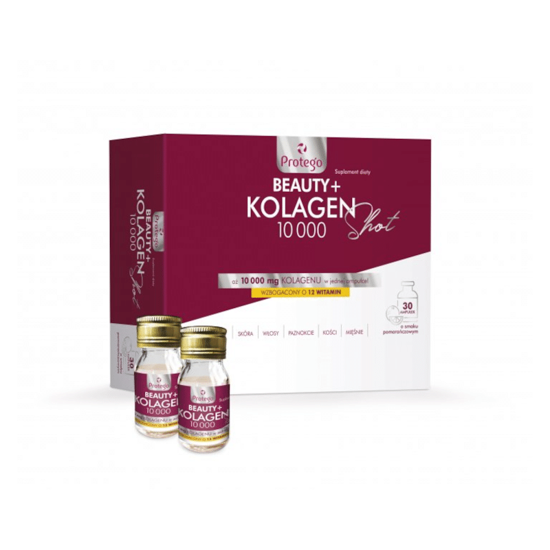 Protego Beauty Kolagen 10.000 Shot Salvum Lab – Płynny kolagen z kompleksem 12 witamin - 30 ampułek