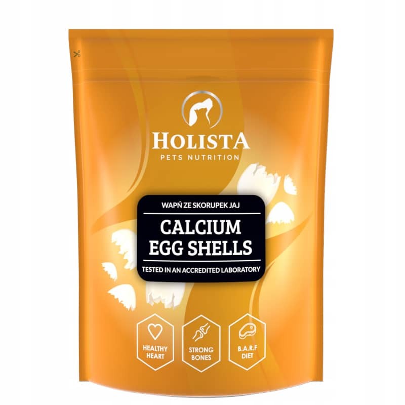 Wapń ze skorupek jaj dla psa i kota Holista Calcium Egg Shells - wsparcie kości, stawów i prawidłowej diety