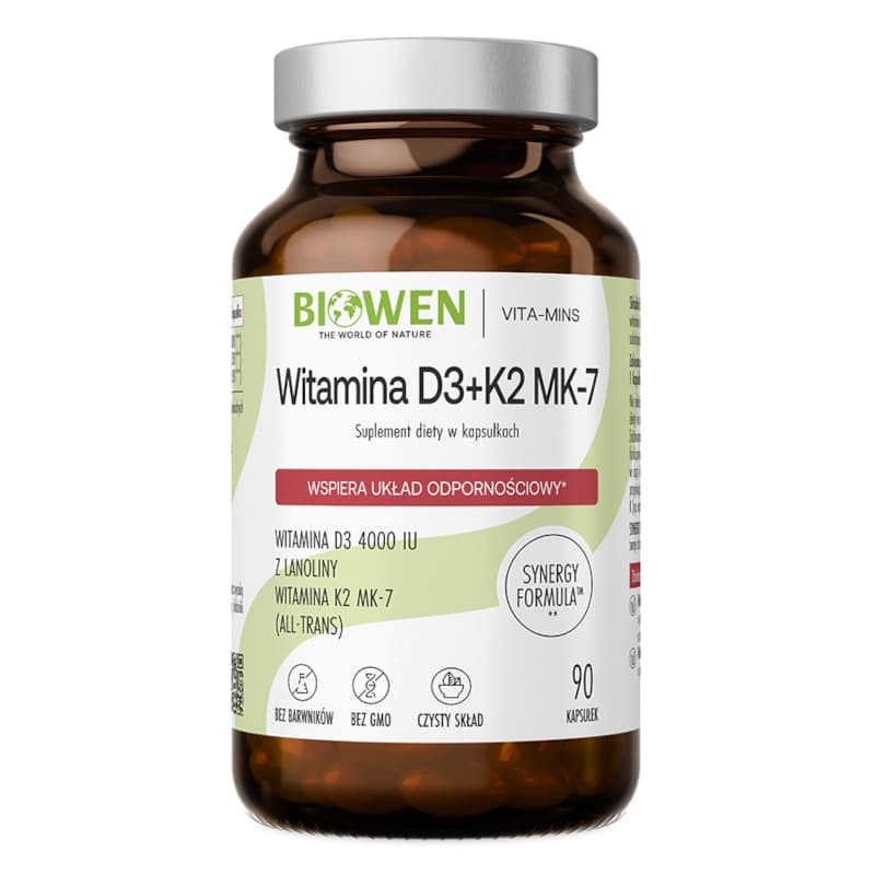 Witamina D3+K2 Biowen - Wsparcie dla zdrowia - 90 kapsułek
