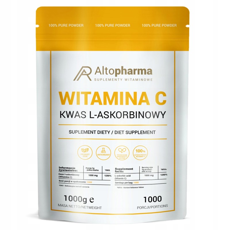 Witamina C 100 % Alto Pharma - 1kg w proszku - Panda