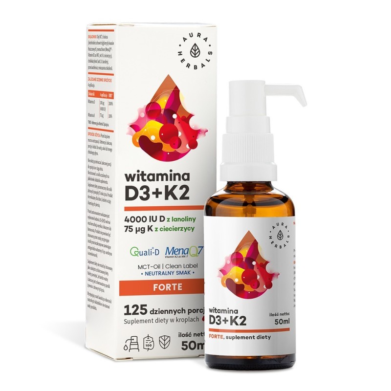 Witamina D3 K2 MCT Aura Herbals - Panda