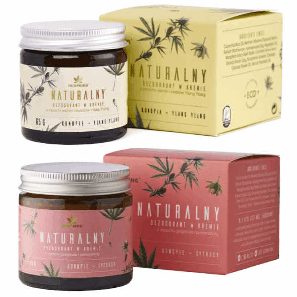 Naturalny dezodorant HempKing -  Dezodorant konopny z CBD - 65 g w kremie w 2 zapachach
