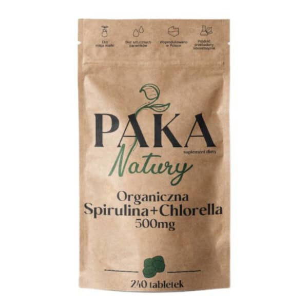 Organiczna Spirulina + Chlorella Paka Natury - 240 tabletek