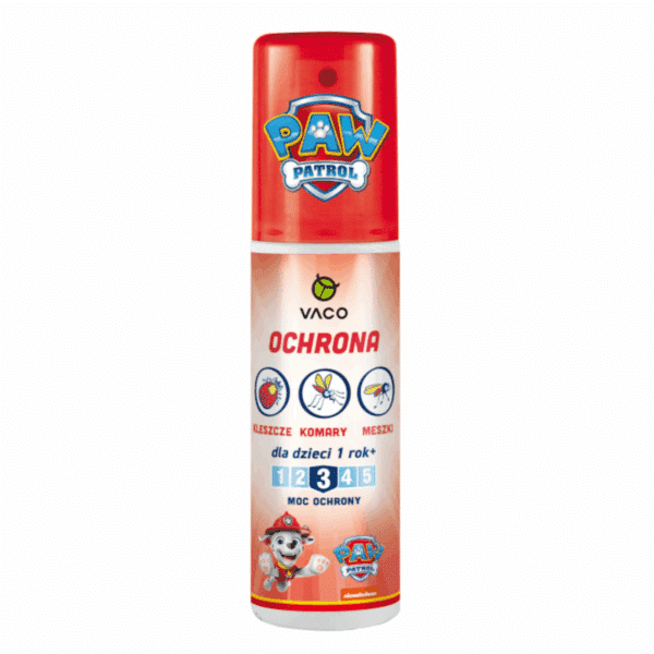 Płyn na kleszcze dla dzieci Vaco - Psi patrol Ochrona na kleszcze, komary, meszki dla Dzieci od 12mca - 90 ml