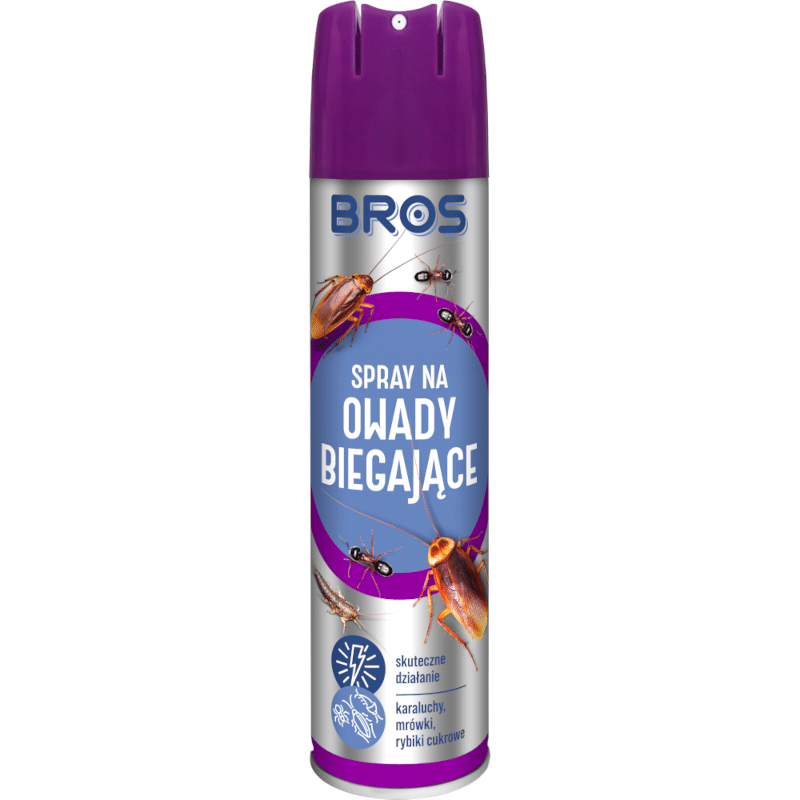 Bros spray na owady biegające- Zwalcza i chroni przed karaluchami, mrówkami, pluskwami i rybikami - 300 ml